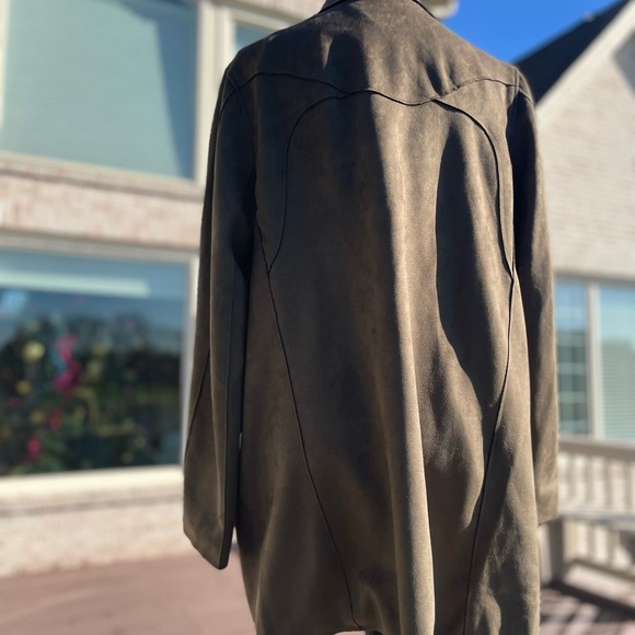 Magaschoni Large olive green Jacket faux suede women. - Picture 4 of 4